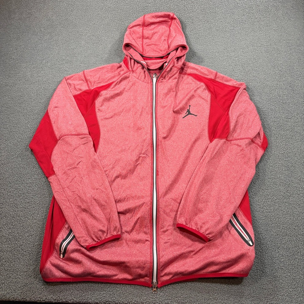 Jordan Hoodie Mens 3XLT Red Full Zip 483341-695 Jumpman Active Performance Hoody